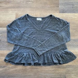 Poof Apparel, size Medium (Juniors), and a rich gray color.